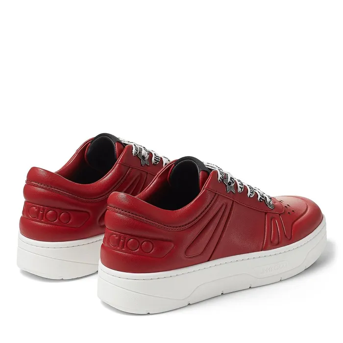 HawaiiF Red Calf Leather Lace Up Trainers X Red Women JIMMY CHOO Sneakers