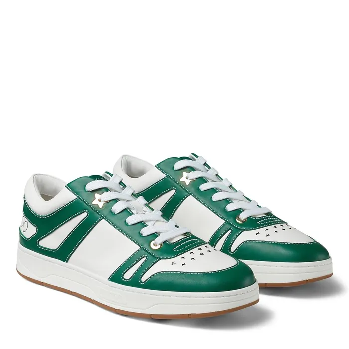 HawaiiM White And Dark Moss Vanchetta LaceUp Sneakers X Whitedark Moss Men JIMMY CHOO Casual Shoes