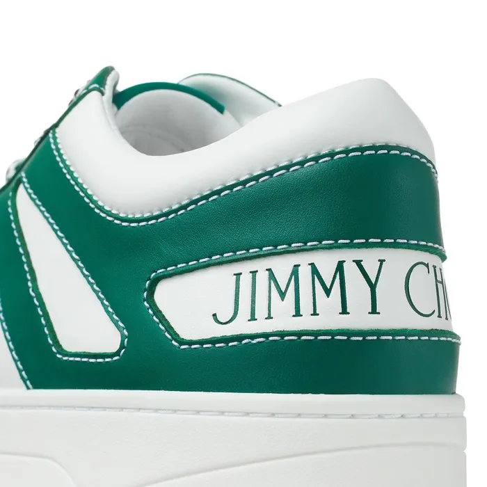 HawaiiM White And Dark Moss Vanchetta LaceUp Sneakers X Whitedark Moss Men JIMMY CHOO Casual Shoes