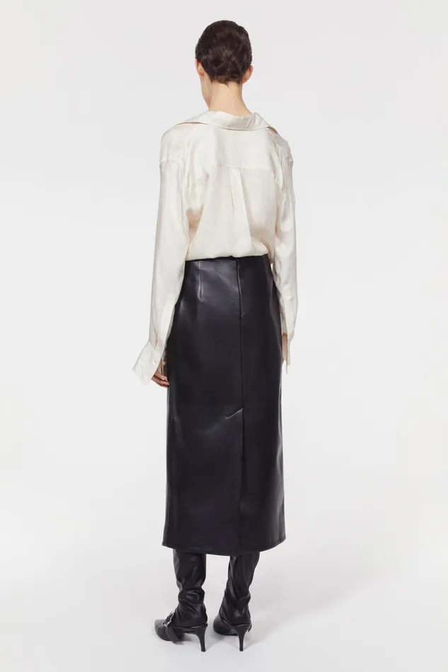 Helen Stitch Leather Skirt Black Women Rodebjer Skirts
