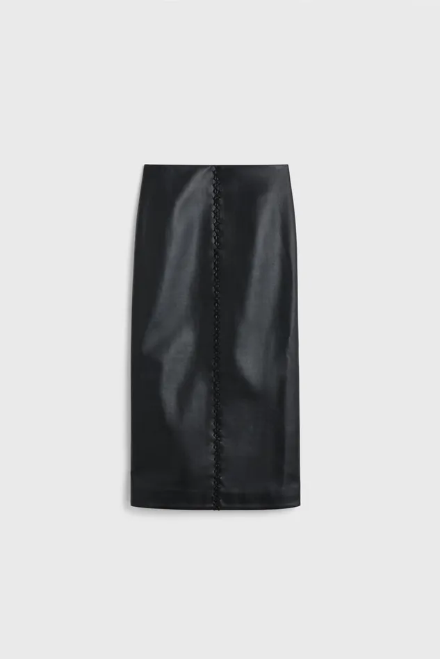 Helen Stitch Leather Skirt Black Women Rodebjer Skirts