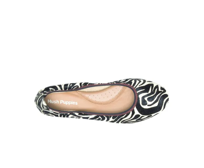 Hush Puppies Flats and SlipOns Chaste Ballet Zebra Calf Hair 8211 Women