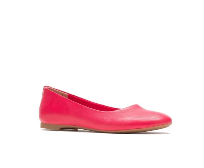 Hush Puppies Flats and SlipOns Kendal Ballet Perfect Fit Fire Red Leather 8211 Women