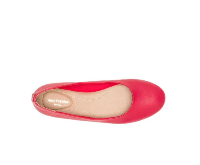 Hush Puppies Flats and SlipOns Kendal Ballet Perfect Fit Fire Red Leather 8211 Women