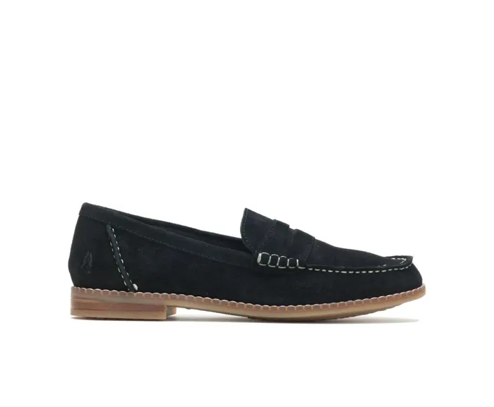 Hush Puppies Flats and SlipOns Wren Loafer Black Suede 8211 Women