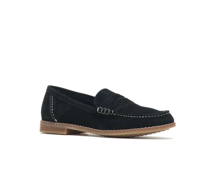 Hush Puppies Flats and SlipOns Wren Loafer Black Suede 8211 Women