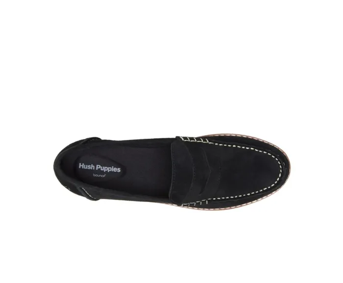 Hush Puppies Flats and SlipOns Wren Loafer Black Suede 8211 Women