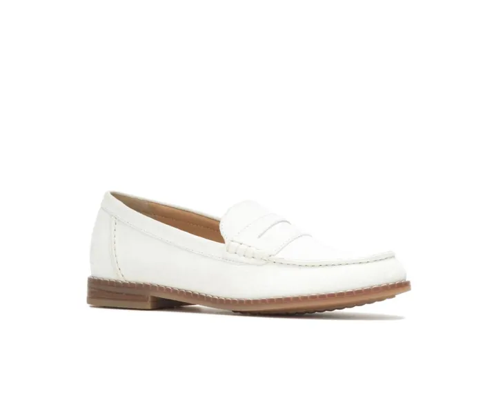 Hush Puppies Flats and SlipOns Wren Loafer White Suede 8211 Women
