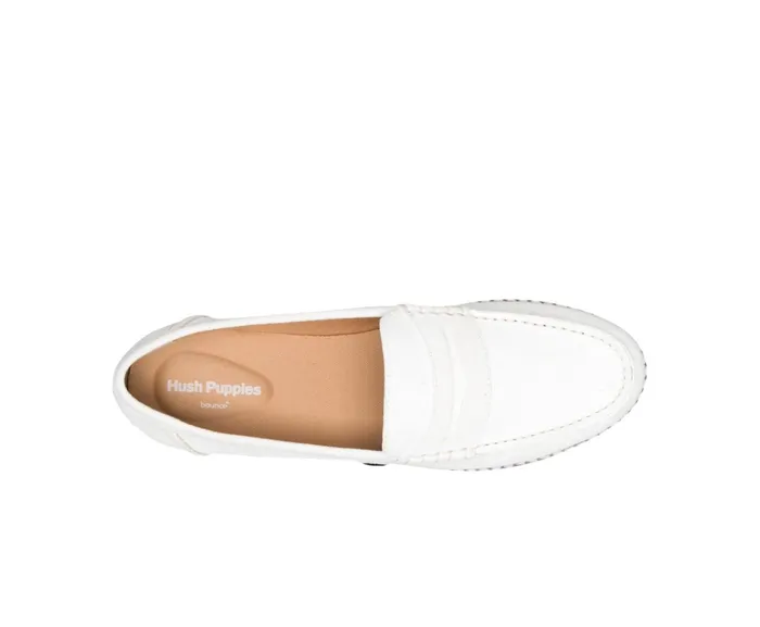 Hush Puppies Flats and SlipOns Wren Loafer White Suede 8211 Women