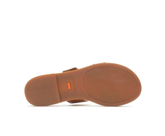 Hush Puppies Sandals Lilly 2 Band Slide Amber Brownleopard Leather 8211 Women