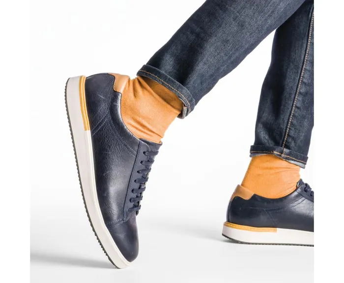 Hush Puppies Sneakers Heath Sneaker Navy Leather 8211 Men Hush Puppies Sneakers Heath Sneaker Navy Leather 8211 Men