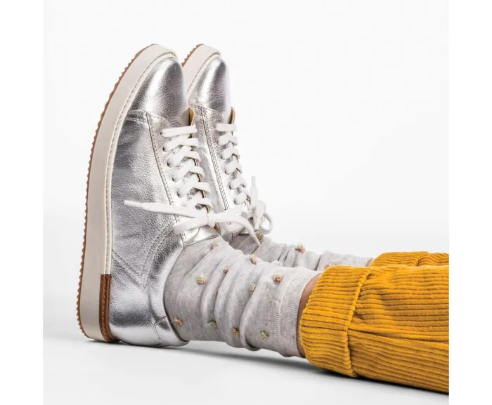 Hush Puppies Sneakers Sabine Sneaker Silver Metallic Leather 8211 Women Hush Puppies Sneakers Sabine Sneaker Silver Metallic Leather 8211 Women