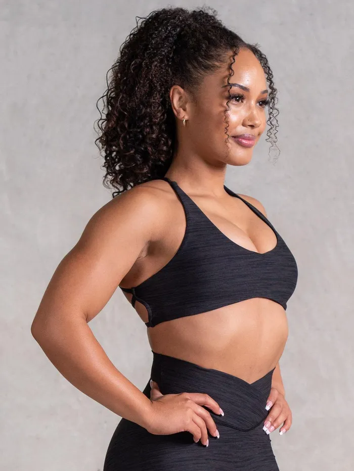 Icon Sports Crop 8211 Black Marl Women Ryderwear Tops