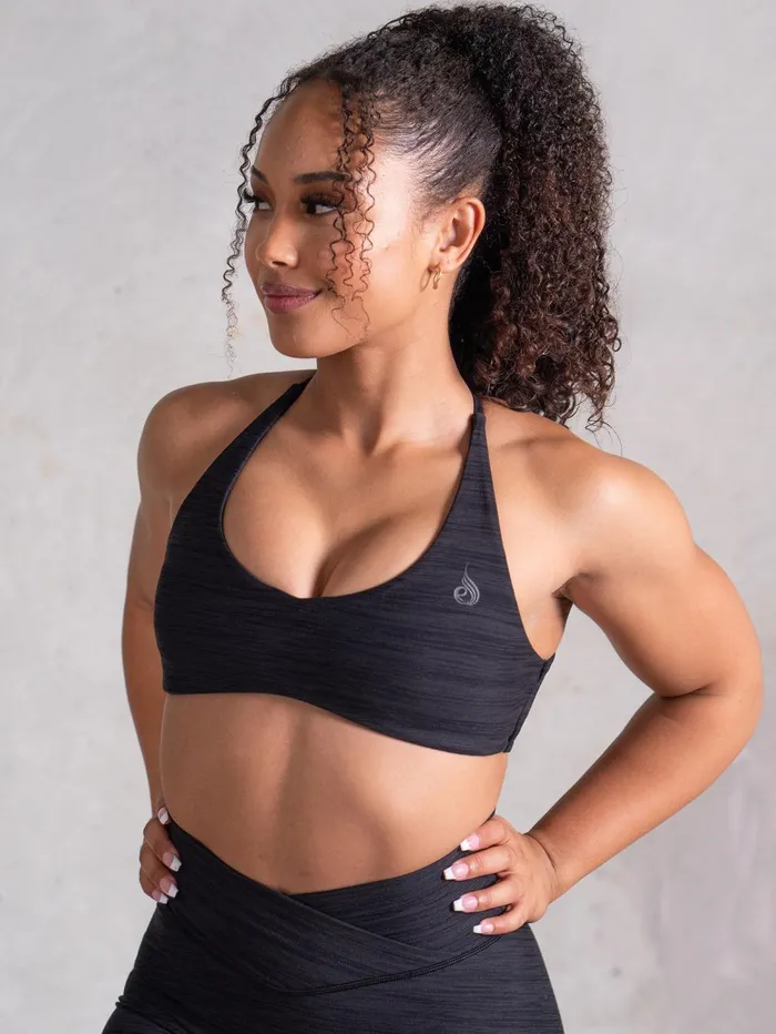 Icon Sports Crop 8211 Black Marl Women Ryderwear Tops