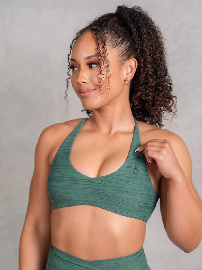 Icon Sports Crop 8211 Fern Marl Women Ryderwear Tops