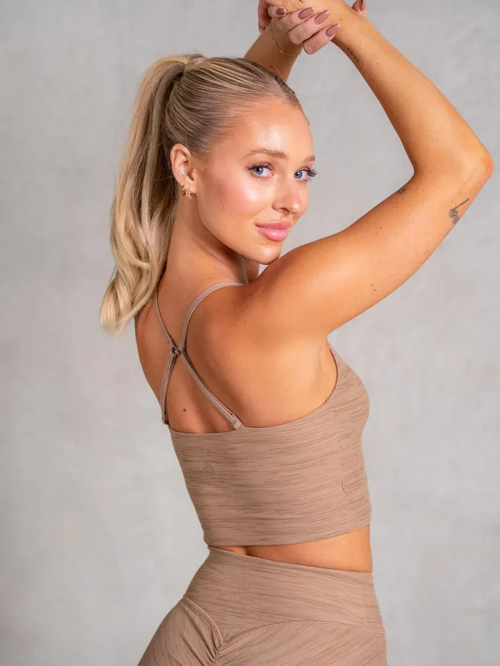 Icon Tank Bra 8211 Mocha Marl Women Ryderwear Tops