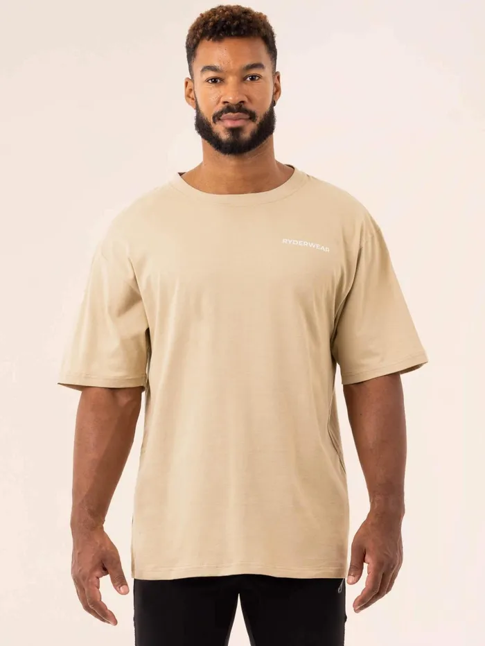Industry Oversized TShirt 8211 Sandstone Men Ryderwear Tops