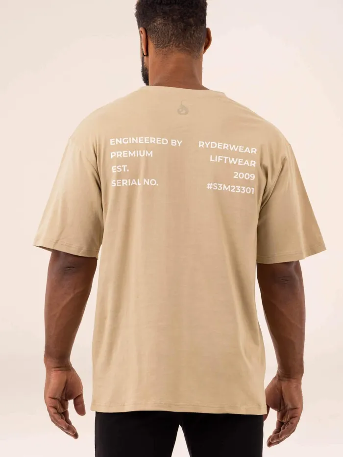 Industry Oversized TShirt 8211 Sandstone Men Ryderwear Tops