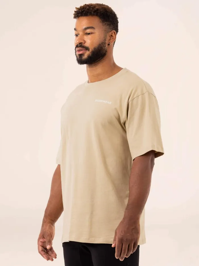 Industry Oversized TShirt 8211 Sandstone Men Ryderwear Tops