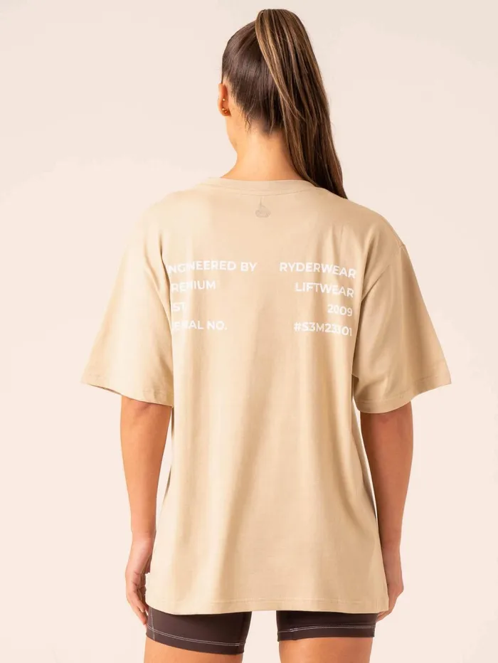 Industry Oversized TShirt 8211 Sandstone Women Ryderwear Tops
