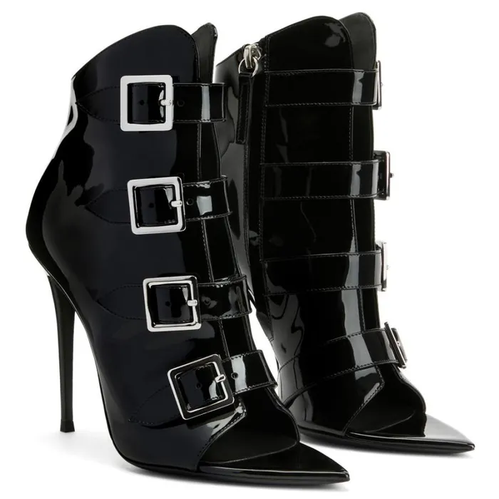 Intriigo Buckle Black Women Giuseppe Zanotti Boots