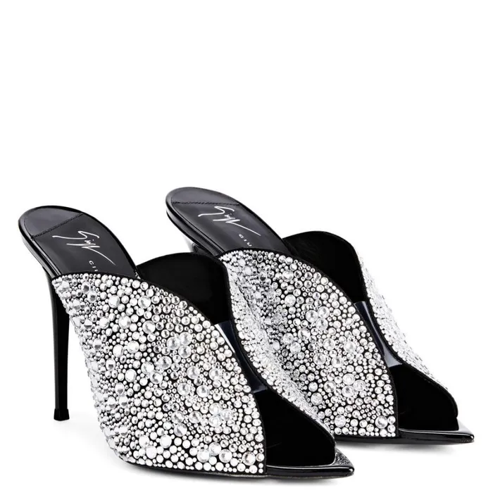 Intriigo Sparkle Black Women Giuseppe Zanotti Sandals
