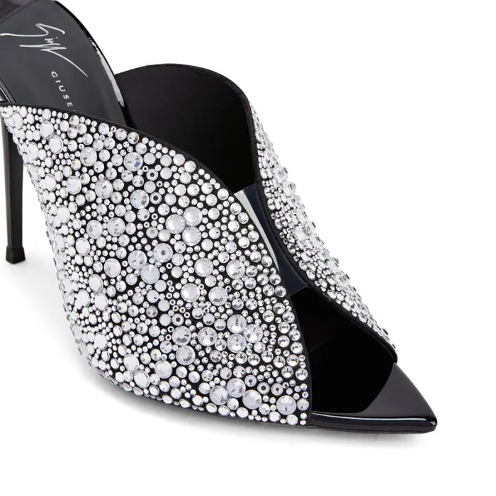 Intriigo Sparkle Black Women Giuseppe Zanotti Sandals