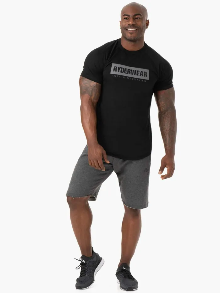 Iron Track Shorts 8211 Charcoal Marl Men Ryderwear Gym Shorts