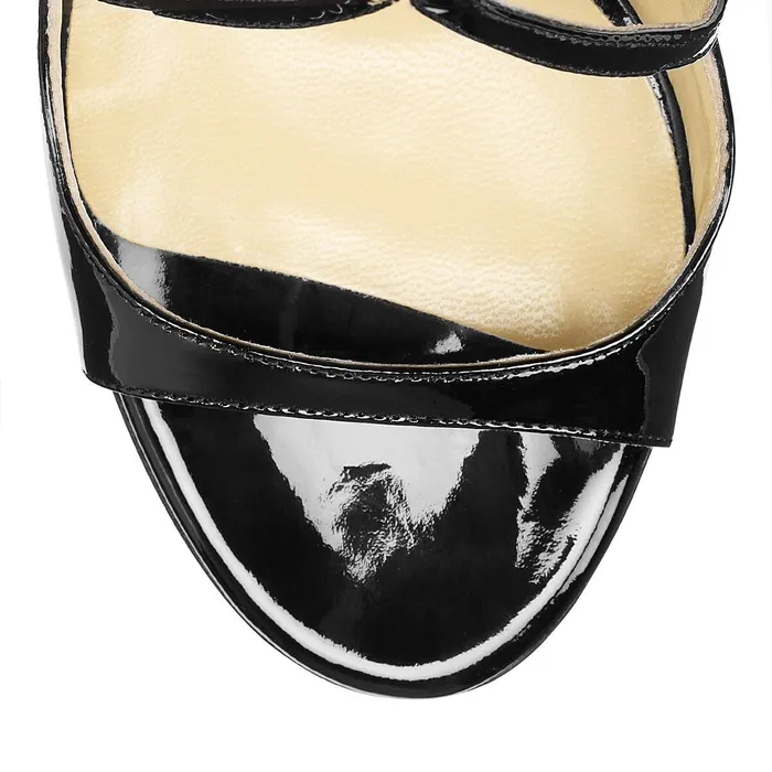 Ivette Black Patent Leather Strappy Sandals Black Women JIMMY CHOO Sandals