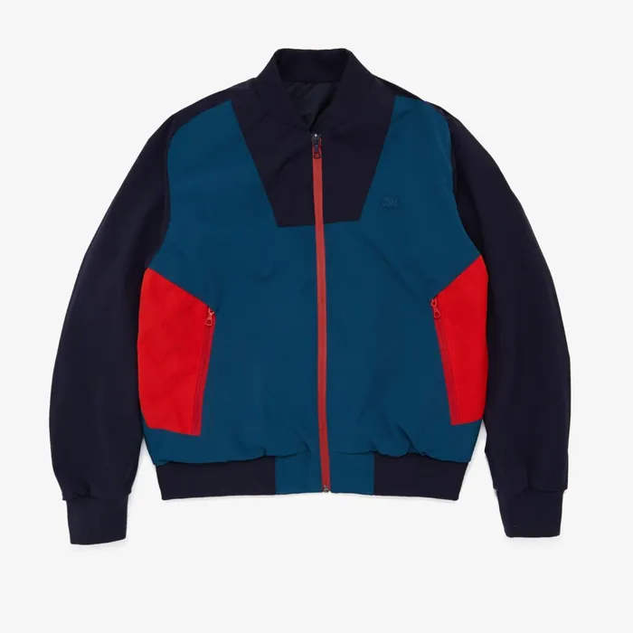 Jackets and Coats Lacoste Mens Reversible Quilted Solid Or Colourblock Bomber Jacket Navy BlueRed Online