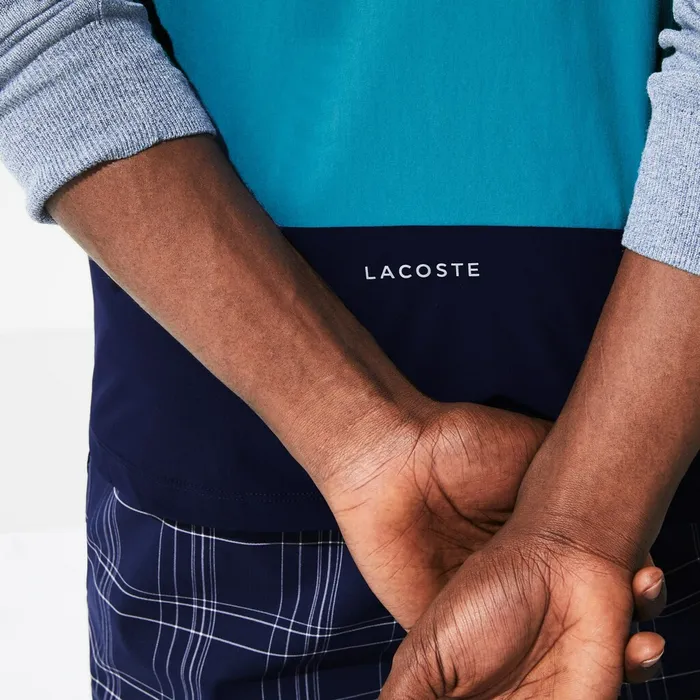 Jackets and Coats Lacoste Mens SPORT Colorblock Technical Taffeta Golf Quilted Vest BlueNavy Blue Store