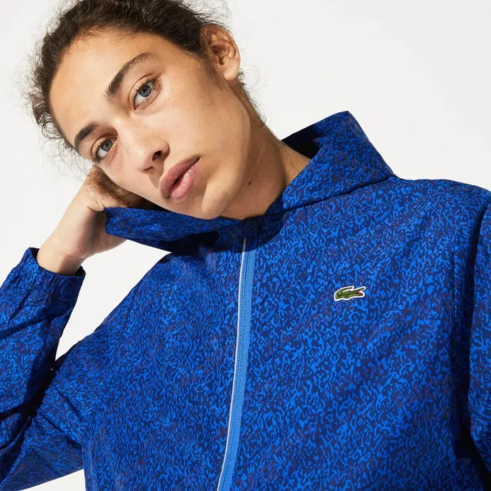 Jackets and Coats Lacoste Mens SPORT Hooded Print Zip Jacket Navy BlueBlue USA Jackets and Coats Lacoste Mens SPORT Hooded Print Zip Jacket Navy BlueBlue USA