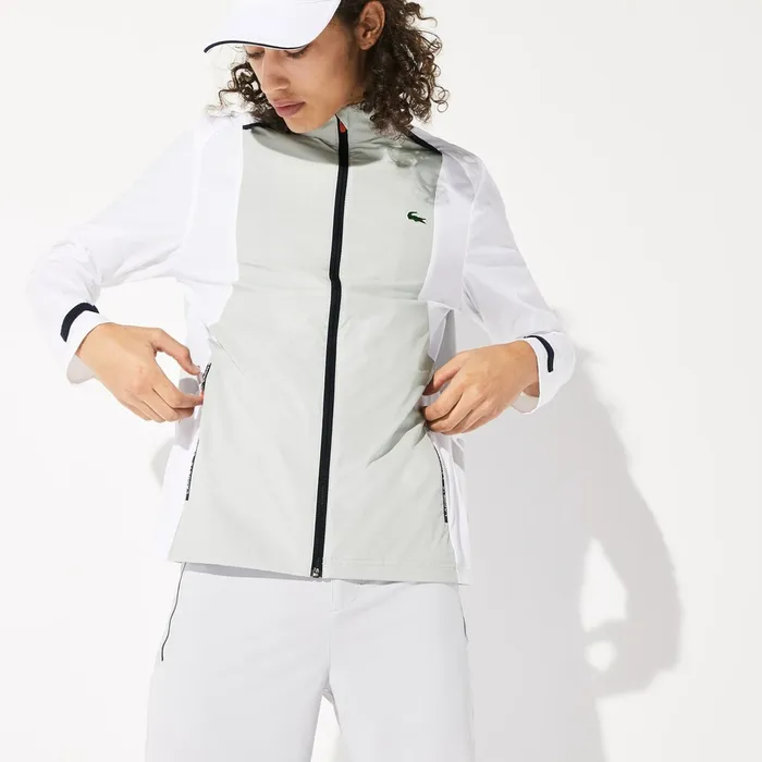 Jackets and Coats Lacoste Mens SPORT Light WaterResistant Zip Golf Jacket WhiteLight GreyNavy BlueRed Shop Online Jackets and Coats Lacoste Mens SPORT Light WaterResistant Zip Golf Jacket WhiteLight GreyNavy BlueRed Shop Online