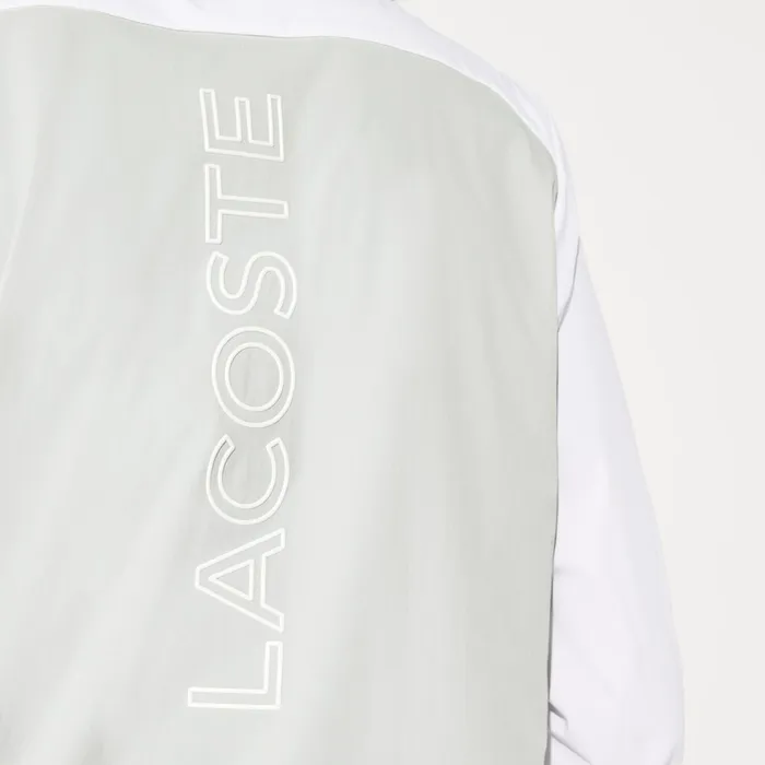 Jackets and Coats Lacoste Mens SPORT Light WaterResistant Zip Golf Jacket WhiteLight GreyNavy BlueRed Shop Online