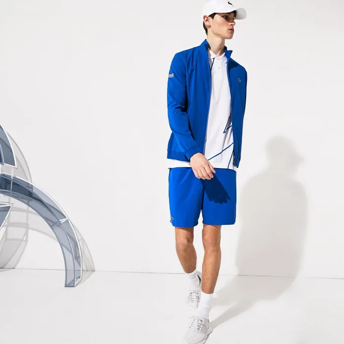 Jackets and Coats Lacoste Mens SPORT Novak Djokovic Textured Zip Jacket BlueWhite On Sale Jackets and Coats Lacoste Mens SPORT Novak Djokovic Textured Zip Jacket BlueWhite On Sale