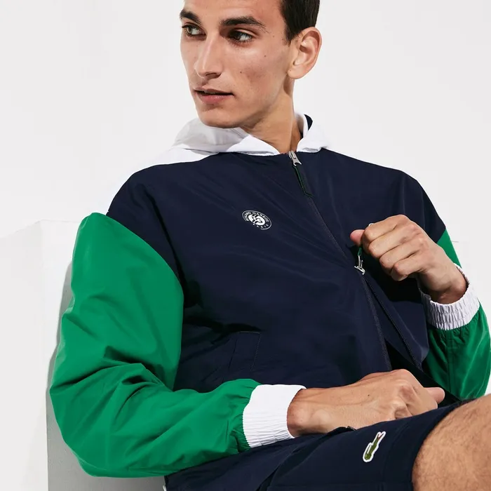 Jackets and Coats Lacoste Mens SPORT Roland Garros ZipUp Windbreaker Navy BlueGreenWhite For Sale Online Jackets and Coats Lacoste Mens SPORT Roland Garros ZipUp Windbreaker Navy BlueGreenWhite For Sale Online