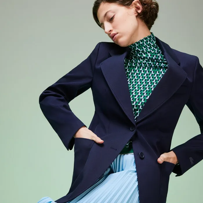 Jackets and Coats Lacoste Womens Fashion Show Solid Wool Blend Blazer Navy Blue Online Store Jackets and Coats Lacoste Womens Fashion Show Solid Wool Blend Blazer Navy Blue Online Store