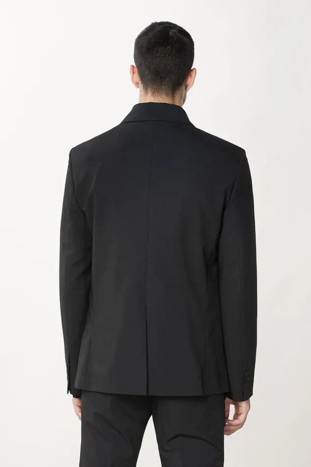 Jackets Men Patrizia Pepe DoubleBreasted Canvas Jacket Nero Vinile