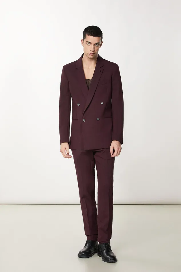 Jackets Men Patrizia Pepe DoubleBreasted WoolBlend Jacket Space Purple