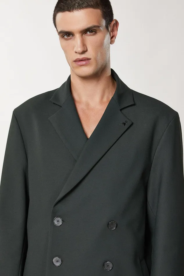 Jackets Men Patrizia Pepe Lined DoubleBreasted Coat Musk Green