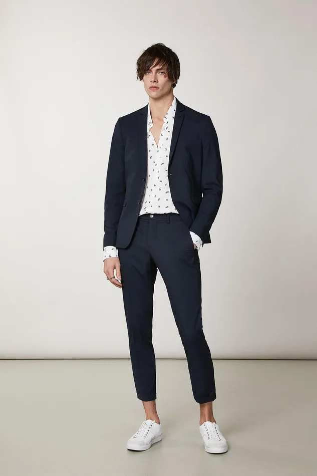 Jackets Men Patrizia Pepe Lined Polyviscose Blazer Royal Navy