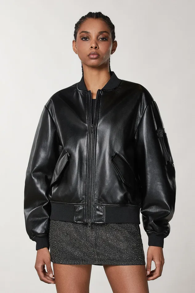 Jackets Women Patrizia Pepe Padded Bomber Jacket Nero