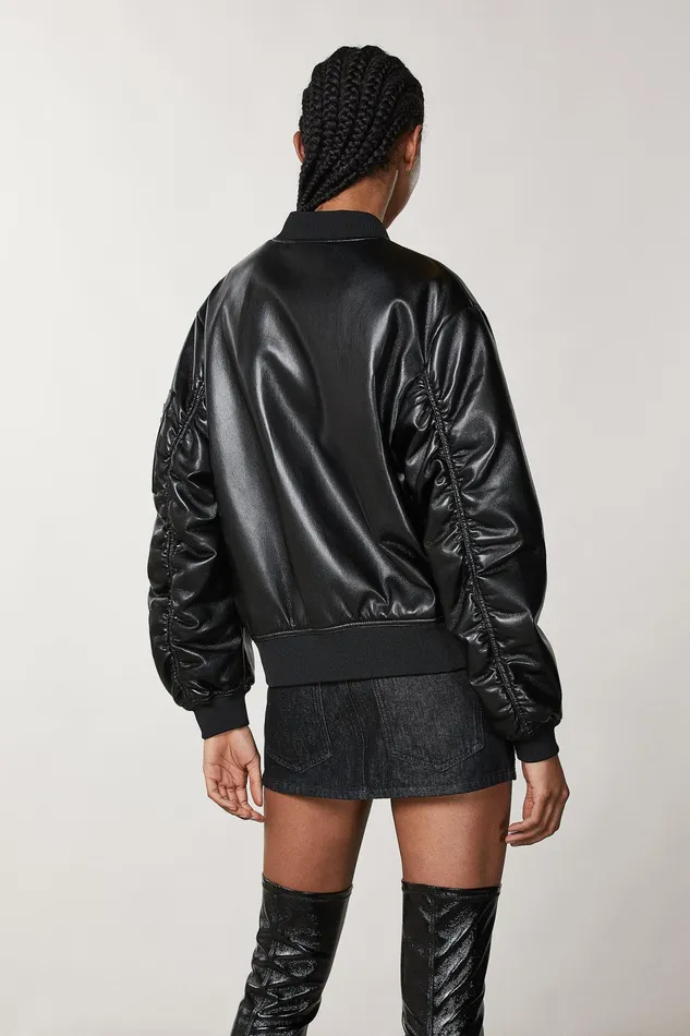 Jackets Women Patrizia Pepe Padded Bomber Jacket Nero