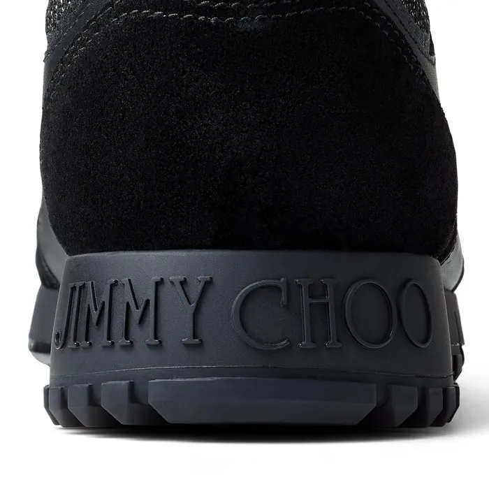 JavaF Black Leather Mix And Sport Mesh Low Top Trainers X Blackblack Women JIMMY CHOO Sneakers