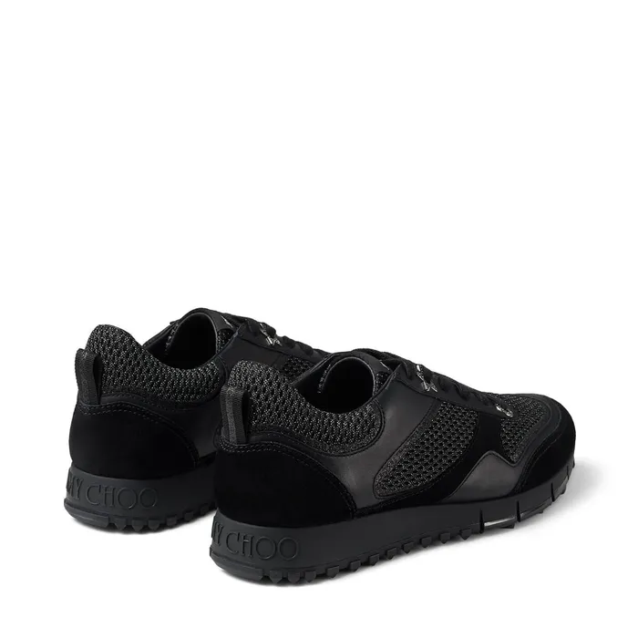 JavaF Black Leather Mix And Sport Mesh Low Top Trainers X Blackblack Women JIMMY CHOO Sneakers