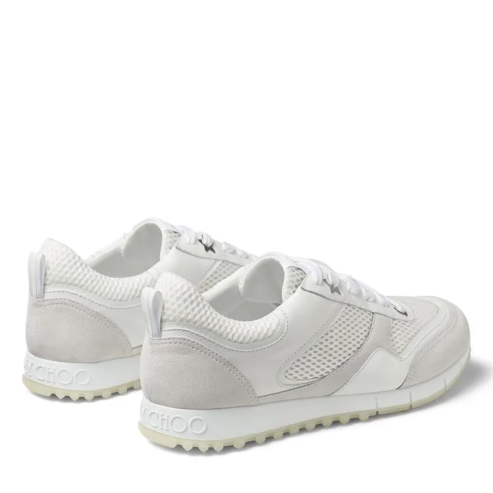 JavaM White Leather Mix And Sport Mesh Low Top Trainer X Whitewhite Men JIMMY CHOO Casual Shoes