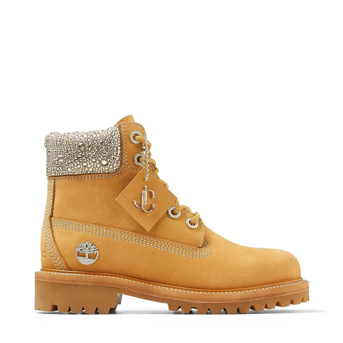 Jc X TimberlandF Wheat Nubuck Leather Boots With Crystal Collar Wheat Women JIMMY CHOO Boots Jc X TimberlandF Wheat Nubuck Leather Boots With Crystal Collar Wheat Women JIMMY CHOO Boots