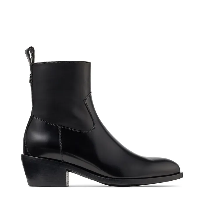 JesseF Black Calf Leather Cowboy Boots Black Women JIMMY CHOO Boots
