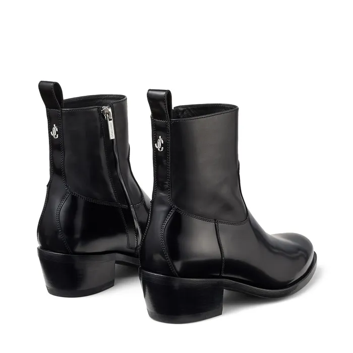 JesseF Black Calf Leather Cowboy Boots Black Women JIMMY CHOO Boots