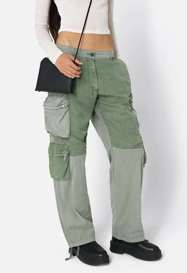 John Elliott Bottoms Cupro Low Rise Wide Leg Cargo Washed Olive 8211 Women John Elliott Bottoms Cupro Low Rise Wide Leg Cargo Washed Olive 8211 Women
